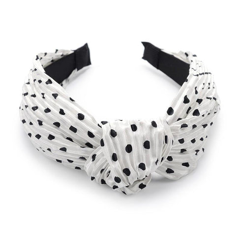 Serre-tête en satin plissé à pois Ada